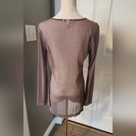 NWOT Victoria Secret Shine Glitter Sheer Long sleeve top - Size Small - Picture 4 of 4